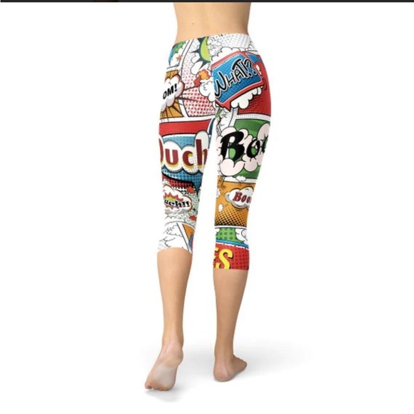 Satori Stylez Womens Comic Book Capri Leggings - Picture 3 of 6